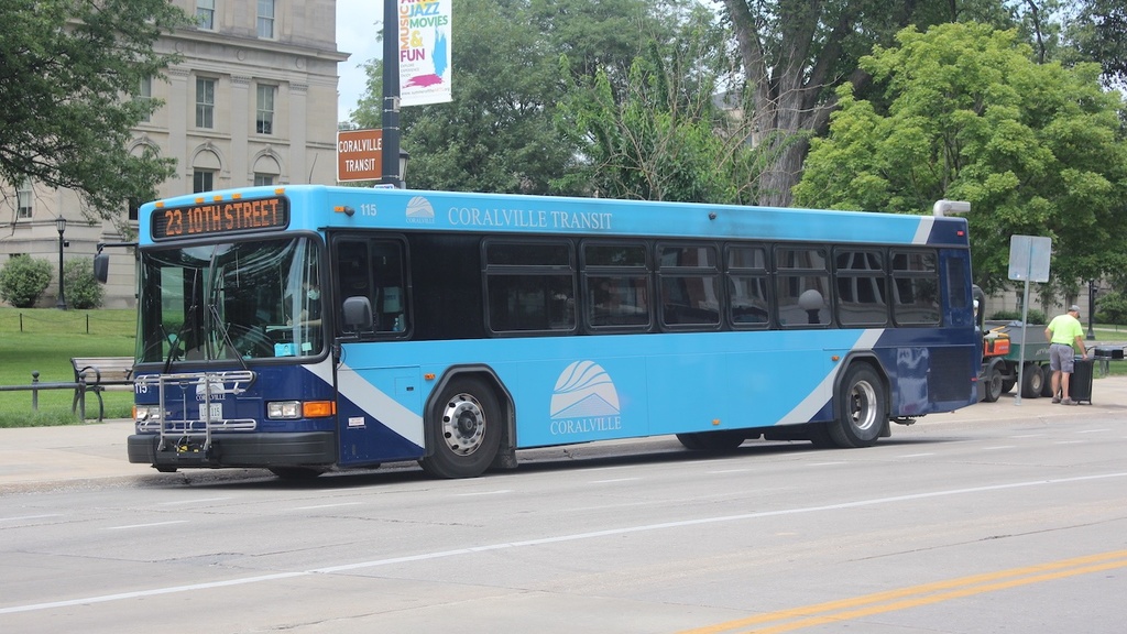 Blue Coralville Bus 